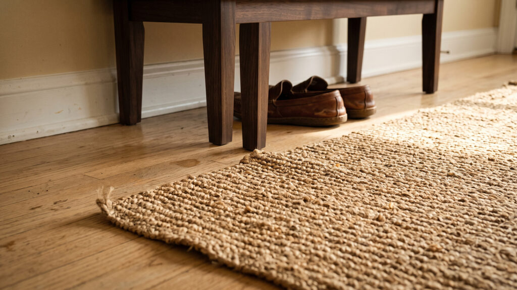 Artblibs - Japandi - walnut rug on oak floor